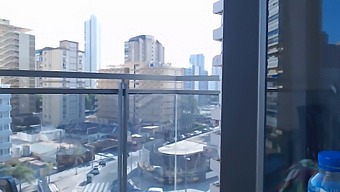 Sensual Gamer Bares All On Balcony In Nature