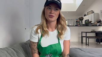 Barista Cheats On Her Boyfriend With A Customer And Enjoys Rough Sex